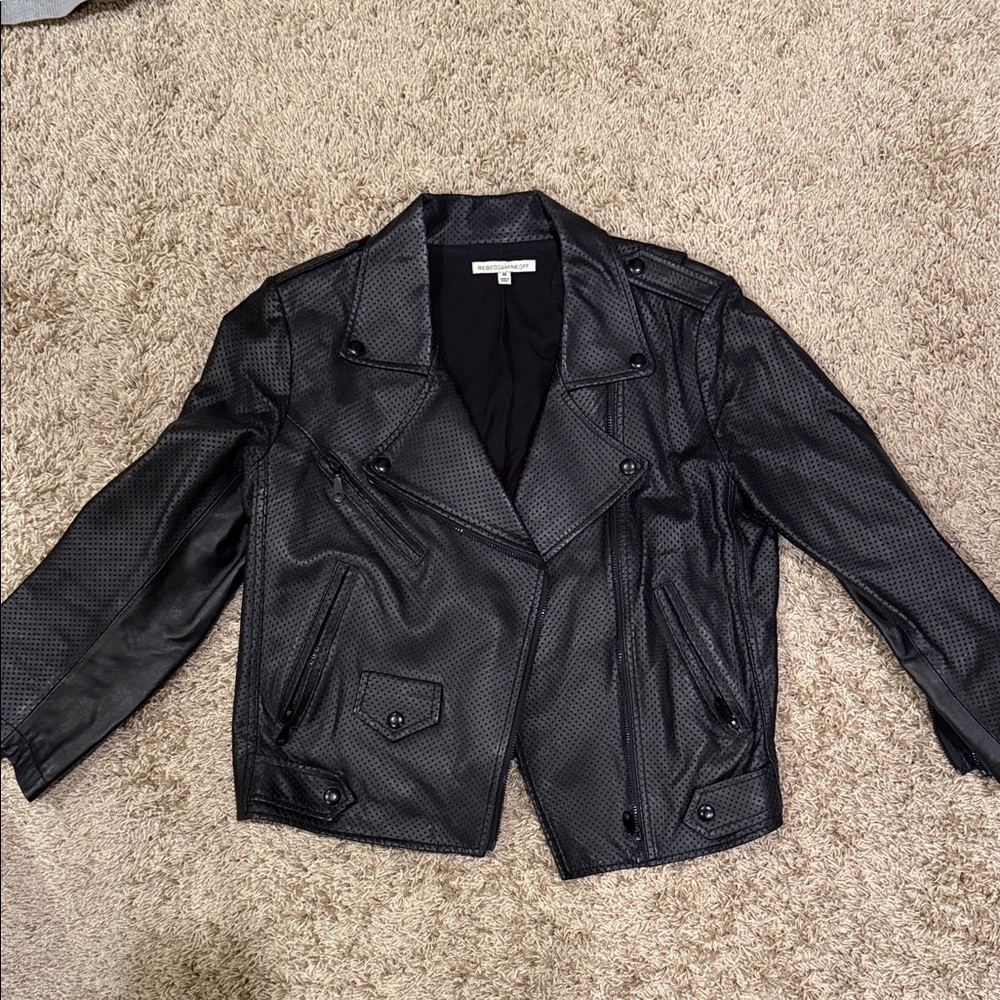 Rebecca Minkoff Black Textured Leather Jacket